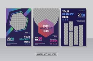 Creative corporate book cover collection design template vector