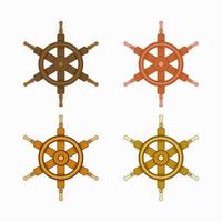 ship wheel collection set template vector