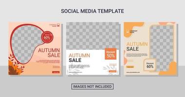 Fashion social media post set template vector