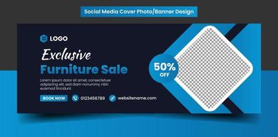 Furniture Sale Social Media Cover Page and Web Banner Design Template