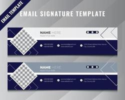 Email Signature Template, Business Corporate Company Identity professional email signature design template, Flat and modern e-mail signature templates. Dark Colors Email or Gmail template Design. vector
