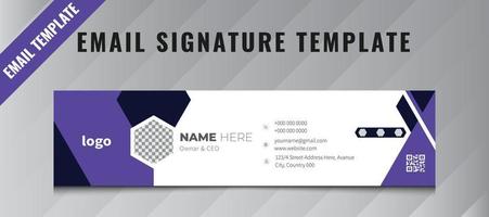 Firma de correo electrónico comercial moderna y creativa para empresas con diseño de forma de dos colores, diseño de plantilla de firma de correo electrónico. banner de vector de firma de correo electrónico comercial de correo corporativo. Bosquejo