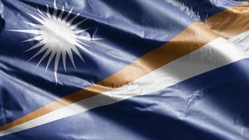 Marshall Islands textile flag slow waving on the wind loop. Marshall Islands banner smoothly swaying on the breeze. Fabric textile tissue. Full filling background. 20 seconds loop. video