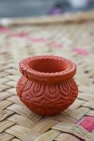 empty Bowl on wooden background. photo