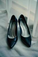 Black wedding shoes photo