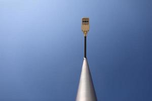 Lamppost on blue sky background. modern lamppost. copy spece photo