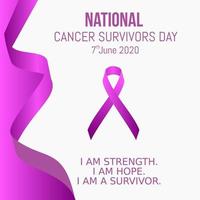 ilustración de vector de día nacional de sobreviviente de cáncer