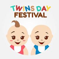 twins day festival vector lllustration