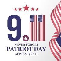 Ilustración del vector del día del patriota del 9 de septiembre