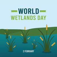 world wetlands day vector illustration