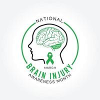 national brain injury awareness month vector illustration