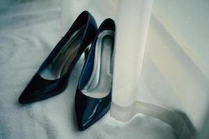 Black wedding shoes photo