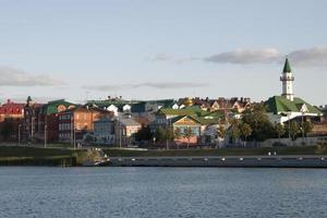 Panoramic view of Kazan from the opposite side of the river. Light just before sunset. Russia. photo