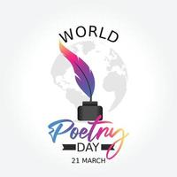 ilustración de vector de día mundial de la poesía