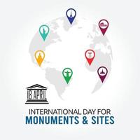 international day for monuments and sites vector illustration