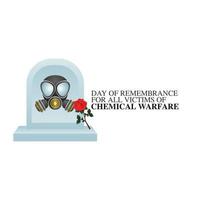 day of remembrance for all victims of chemical warfare vector illustration