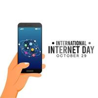 ilustración de vector de día internacional de internet