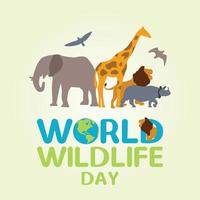 world wildlife day vector illustration