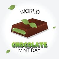 world chocolate mint day vector illustration