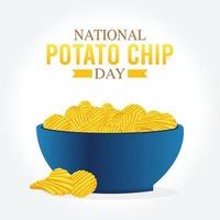 National potato chip day vector illustration