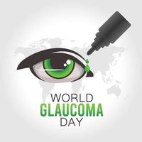 ilustración vectorial del día mundial del glaucoma vector