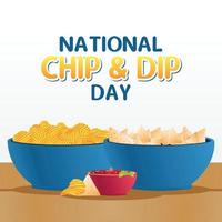 National chip and dip day vector illustration