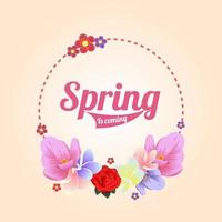 hello spring design concept vector illustration