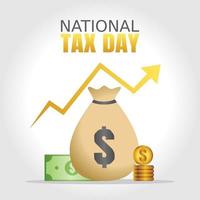 National tax day vector illustration