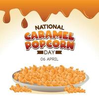 national caramel popcorn day vector illustration