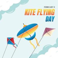 kite flying day vector illustration