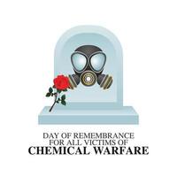 day of remembrance for all victims of chemical warfare vector illustration