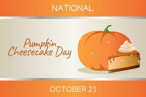 pumpkin cheesecake day vector illustration