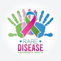 RARE disease awareness month vector illustration