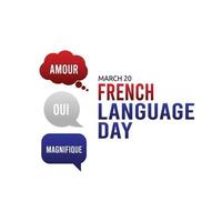 ilustración de vector de día de lengua francesa