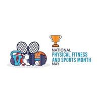 National physical fitness and sports month vector illustration