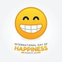 día internacional de la felicidad ilustración vectorial vector