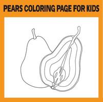 pears coloring page for kids vector