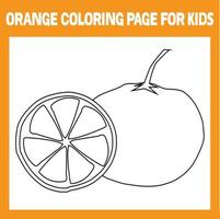 orange coloring page for kids vector