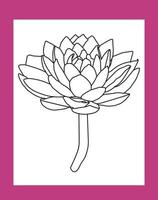 lily flower coloring page for kids vector