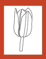 tulip flower coloring page for kids vector