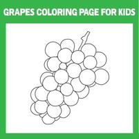 grapes coloring page for kids vector