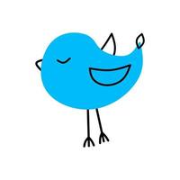 Cartoon cute little blue bird vector