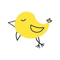 Cartoon cute little yellow bird vector