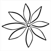 elemento de diseño de flores en blanco y negro vector