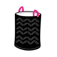 Cotton laundry basket for dirty clothes vector