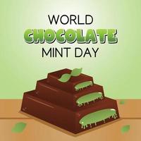 world chocolate mint day vector illustration