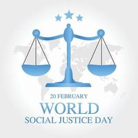 ilustración vectorial del día mundial de la justicia social