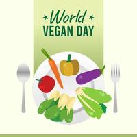 world vegan day vector illustration