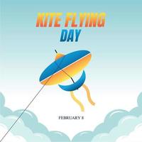 kite flying day vector illustration