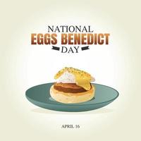 national eggs benedict day vector illustration